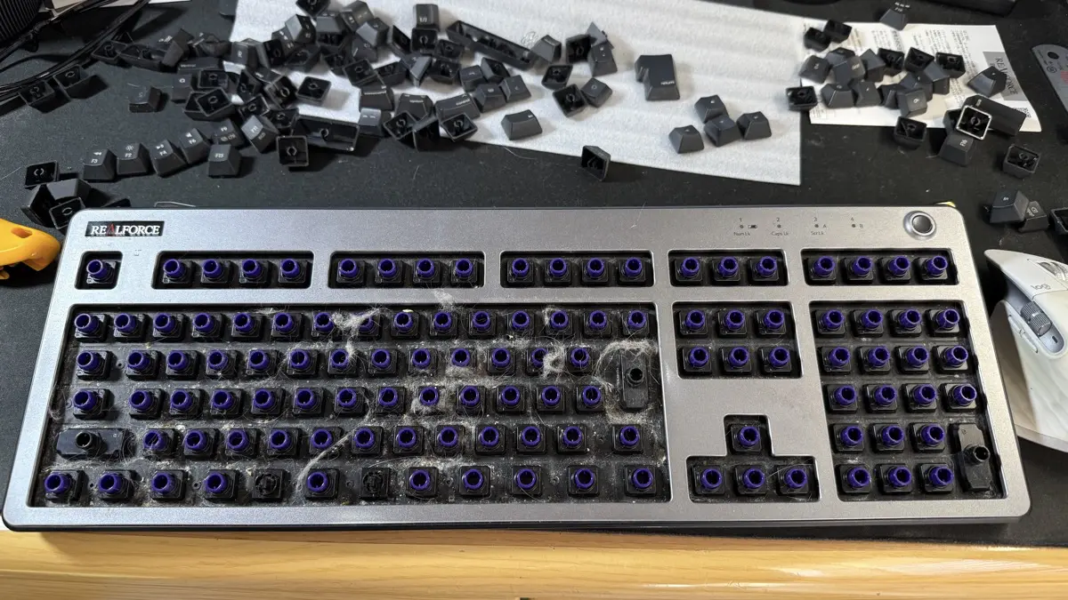 REALFORCE R3 キーボード Mac 配列 / R3HE11 のキートップを交換する & 掃除 (17)