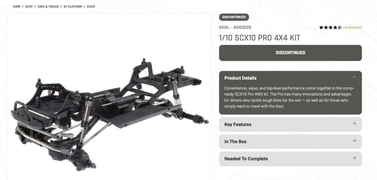SCX10 PRO DISCONTINUED